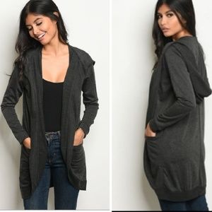 SOLD OUT Charcoal Jersey open Cardigan
